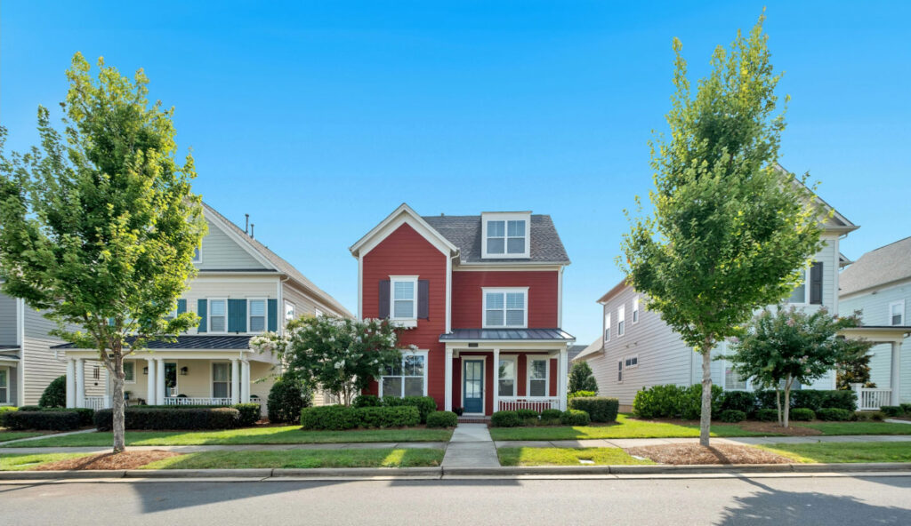 Front view of homes